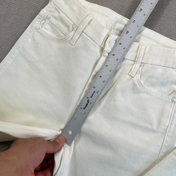 Mother The Looker Crop in Glass Slipper Jeans Women 25 White Slim Fit USA NWOT - Picture 11 of 14